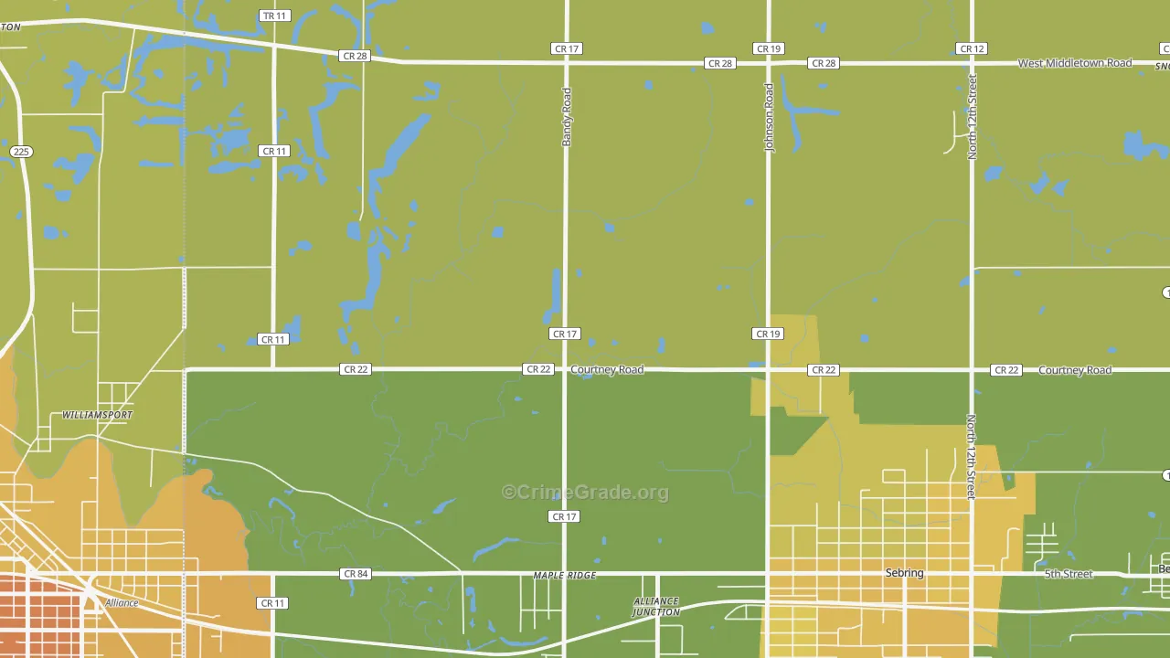 Maple Ridge, OH Map of Drug-Related Crime Rates