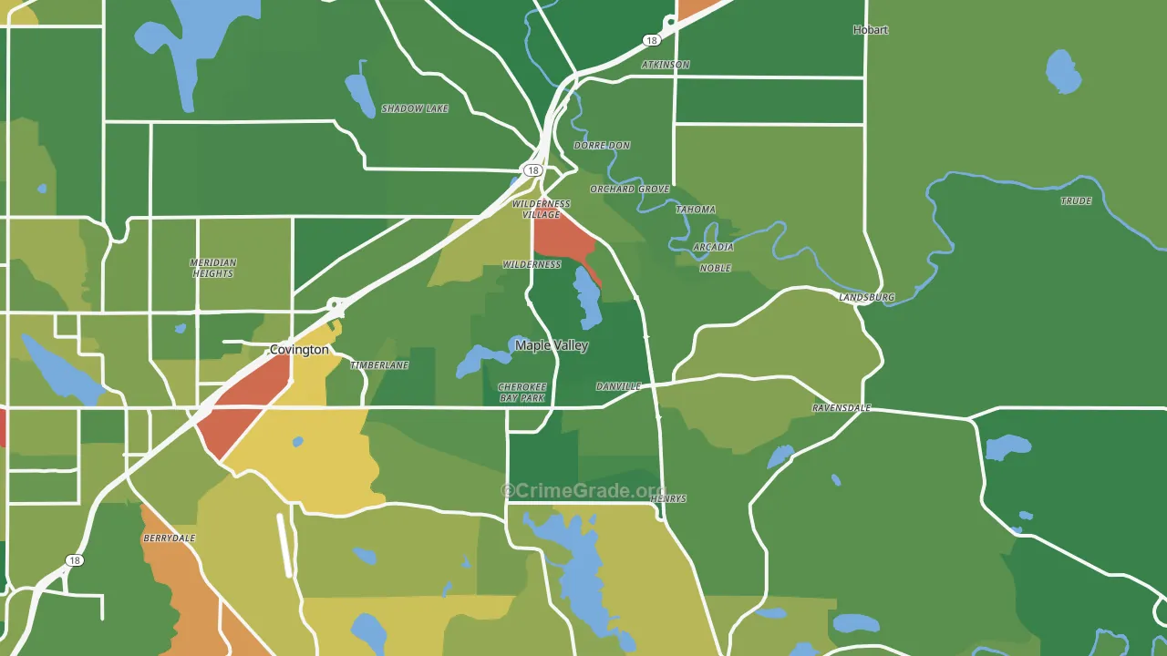 Maple Valley, WA Map of Drug-Related Crime Rates