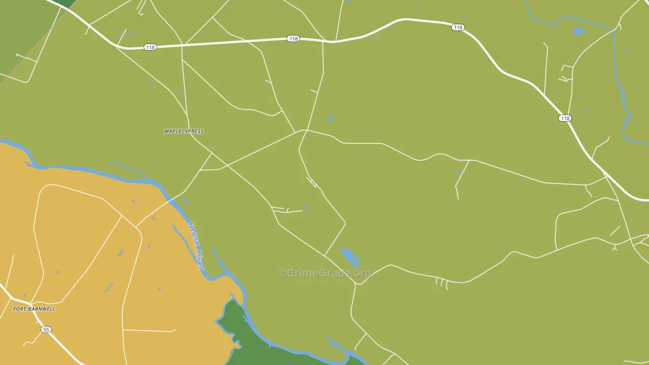 Maplecypress, NC Map of Drug-Related Crime Rates