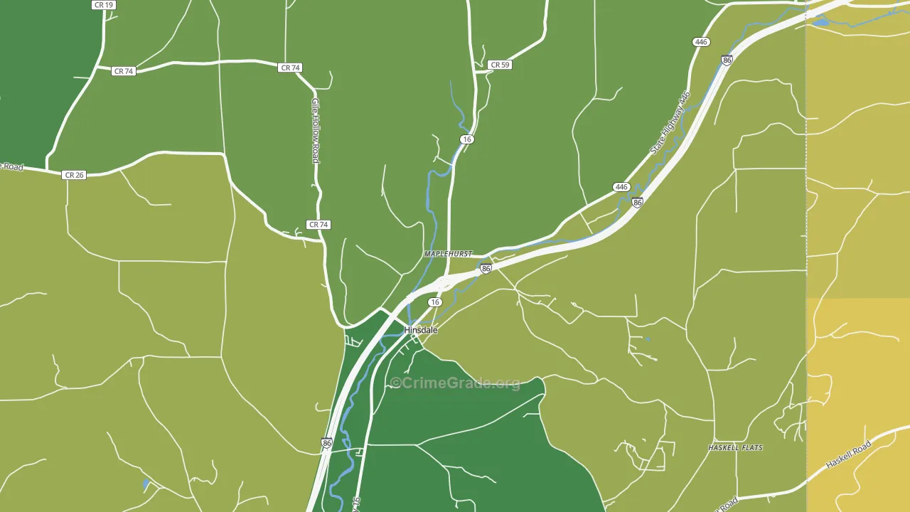 Maplehurst, NY Map of Drug-Related Crime Rates