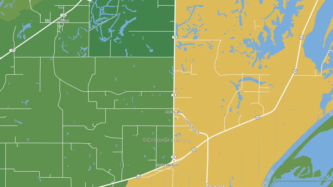 Maples Mill, IL Map of Drug-Related Crime Rates
