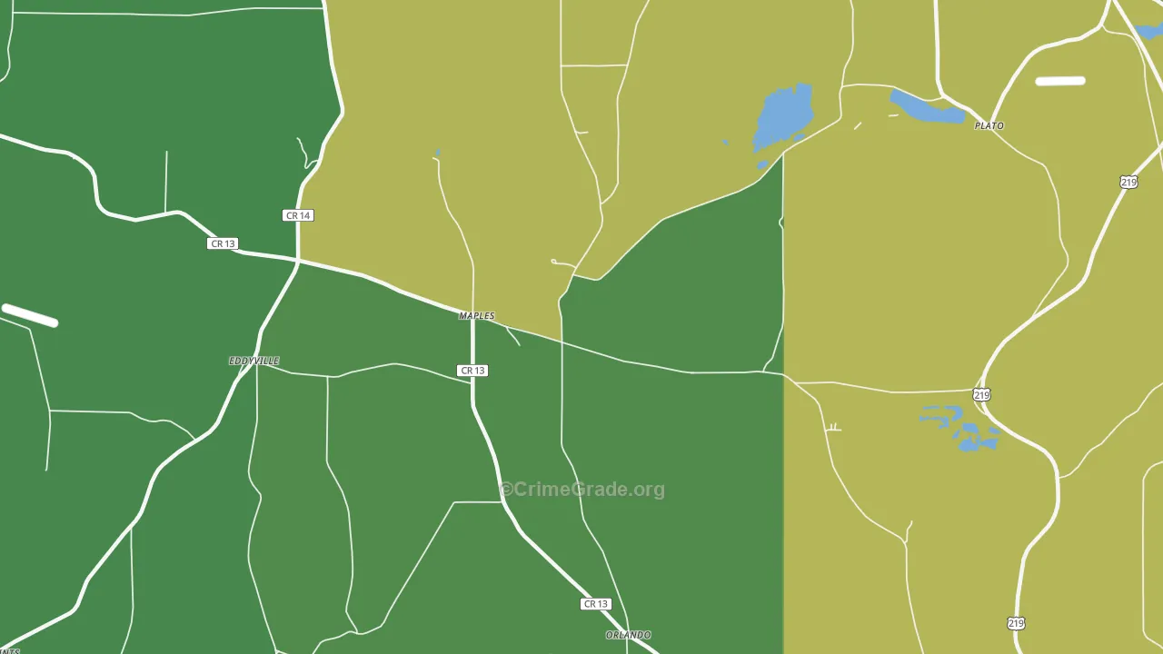 Maples, NY Map of Drug-Related Crime Rates