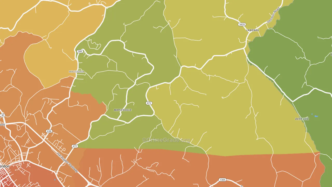 Maplesville, KY Map of Drug-Related Crime Rates