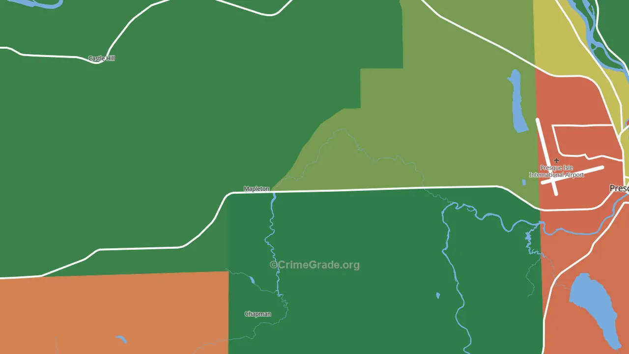 Mapleton, ME Map of Drug-Related Crime Rates