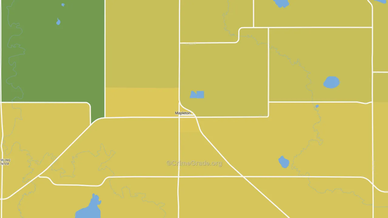 Mapleton, MN Map of Drug-Related Crime Rates