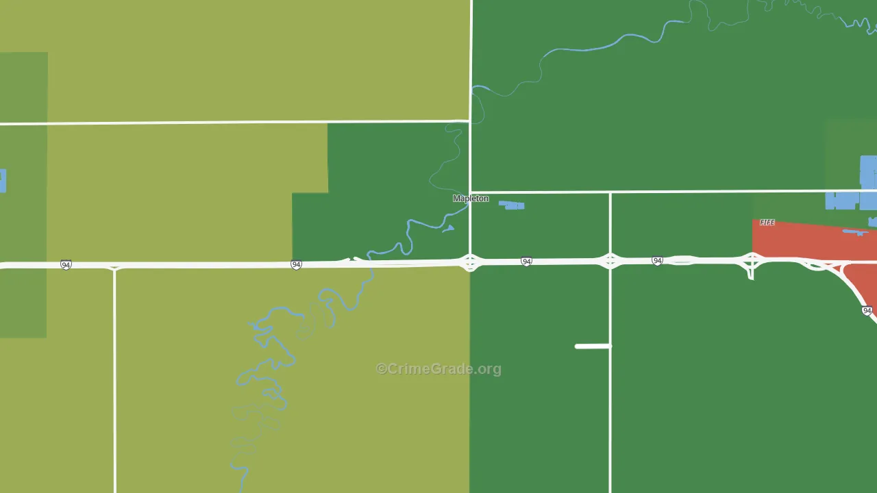 Mapleton, ND Map of Drug-Related Crime Rates