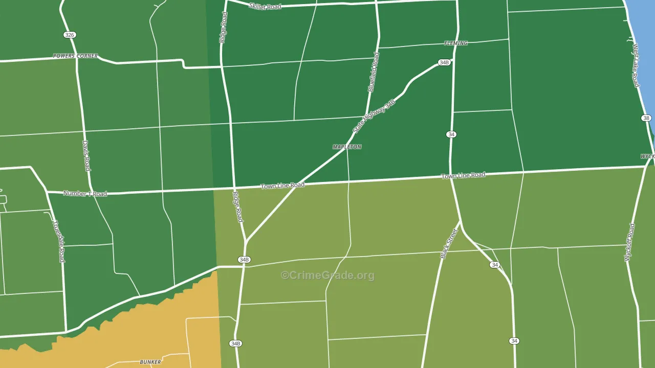 Mapleton, NY Map of Drug-Related Crime Rates
