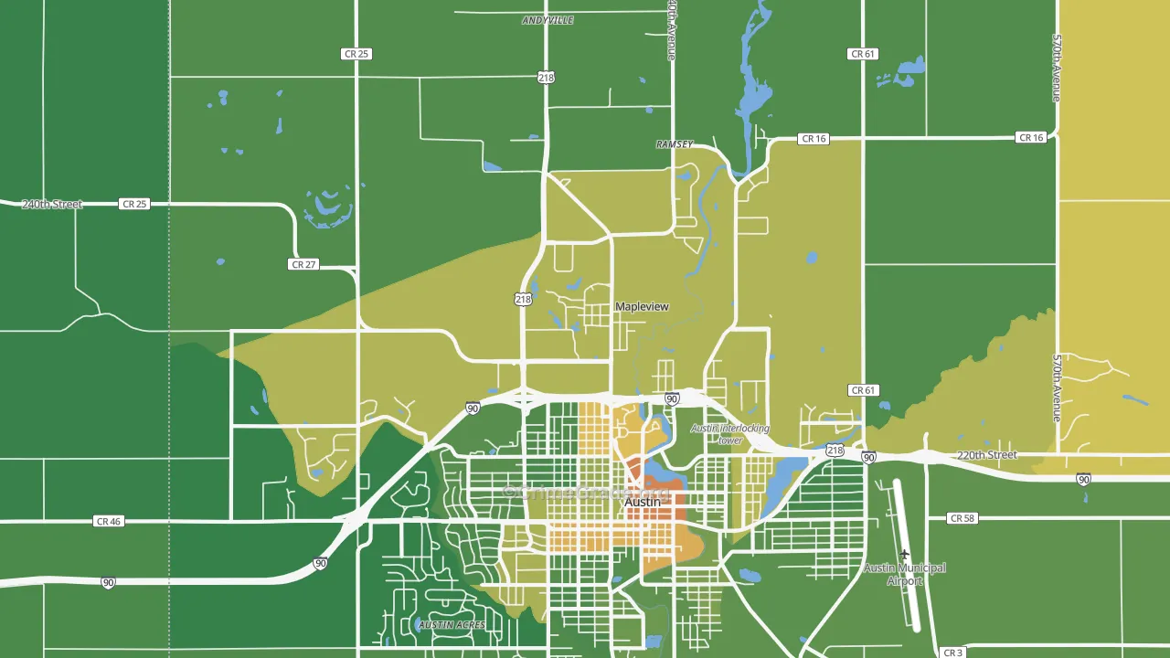 Mapleview, MN Map of Drug-Related Crime Rates