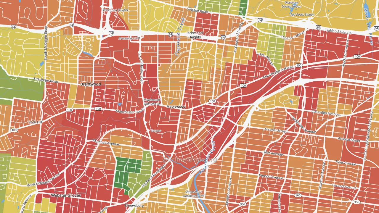Maplewood, MO Map of Drug-Related Crime Rates