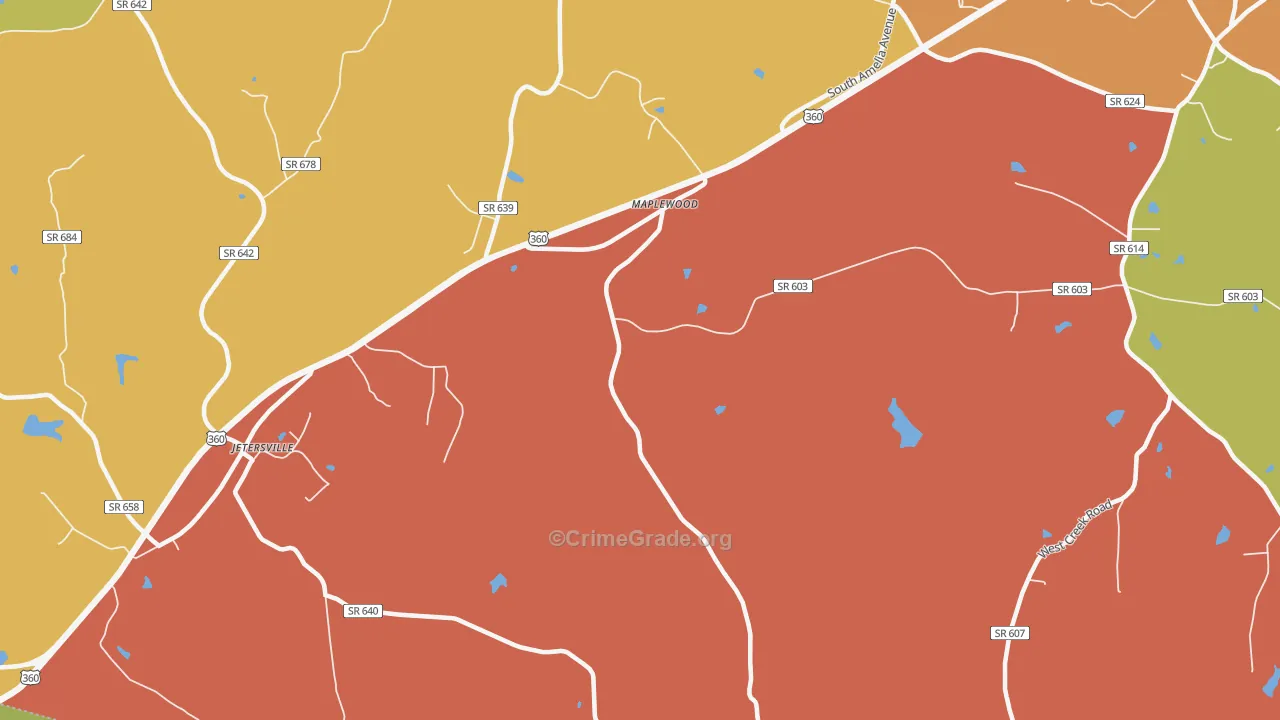 Maplewood, VA Map of Drug-Related Crime Rates