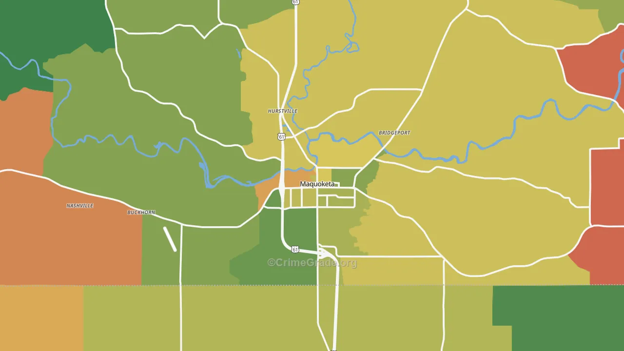 Maquoketa, IA Map of Drug-Related Crime Rates