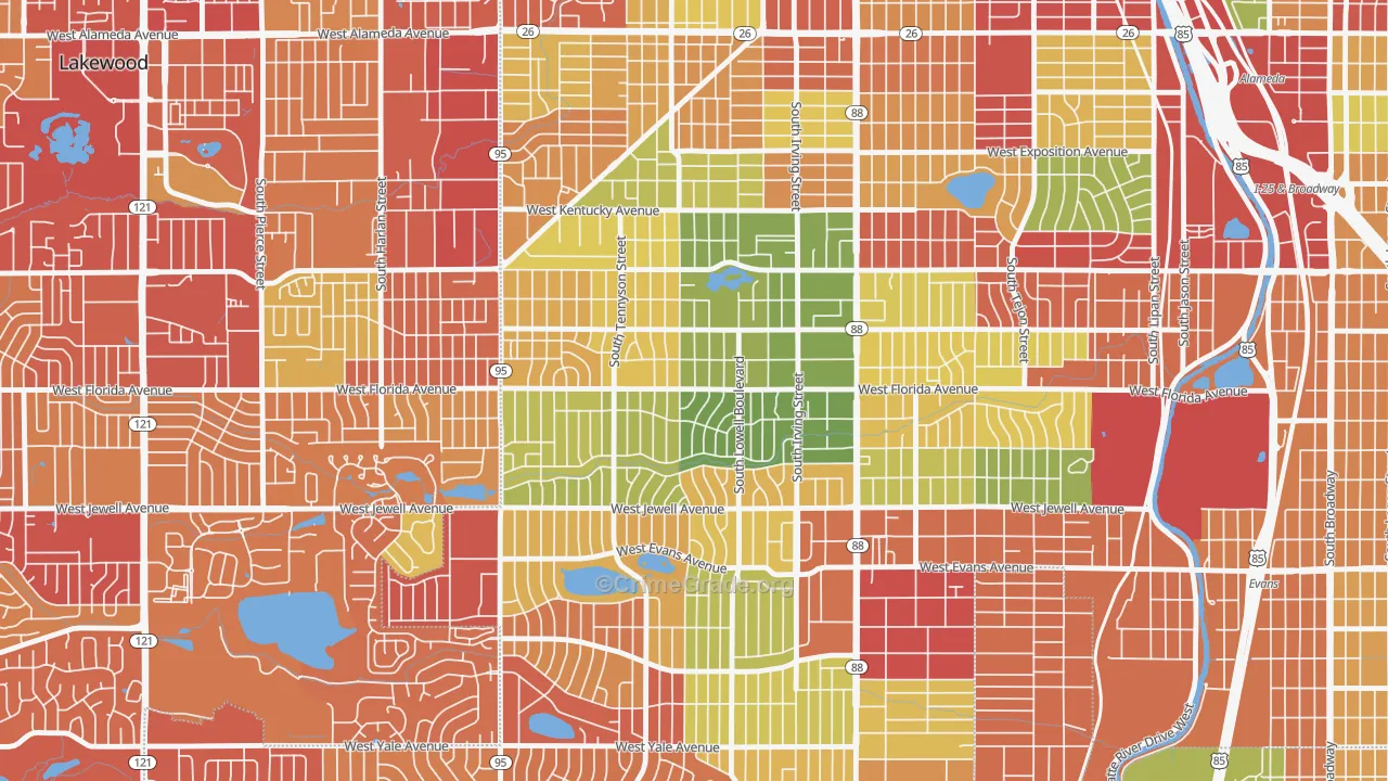 Mar Lee, Denver, CO Map of Drug-Related Crime Rates