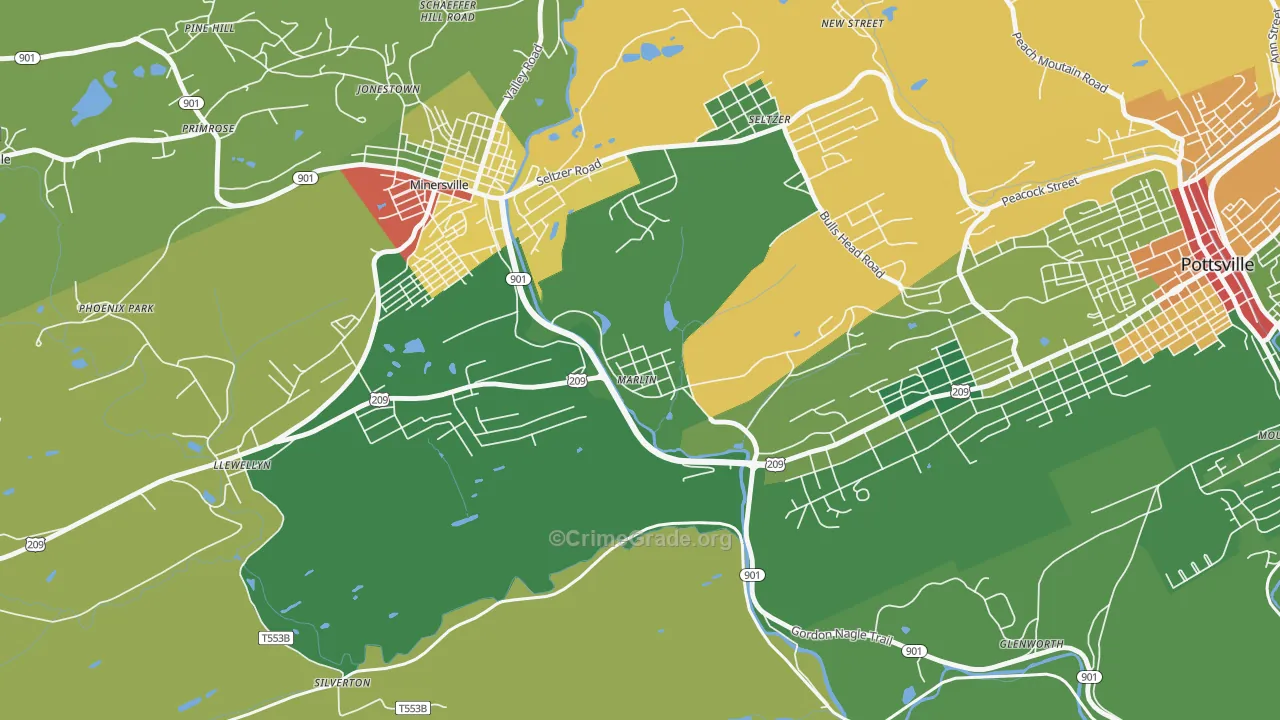 Mar Lin, PA Map of Drug-Related Crime Rates