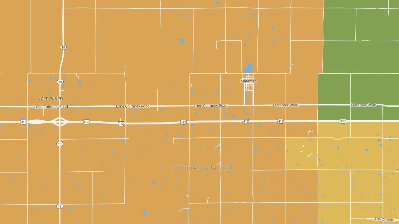 Maramec, OK Map of Drug-Related Crime Rates