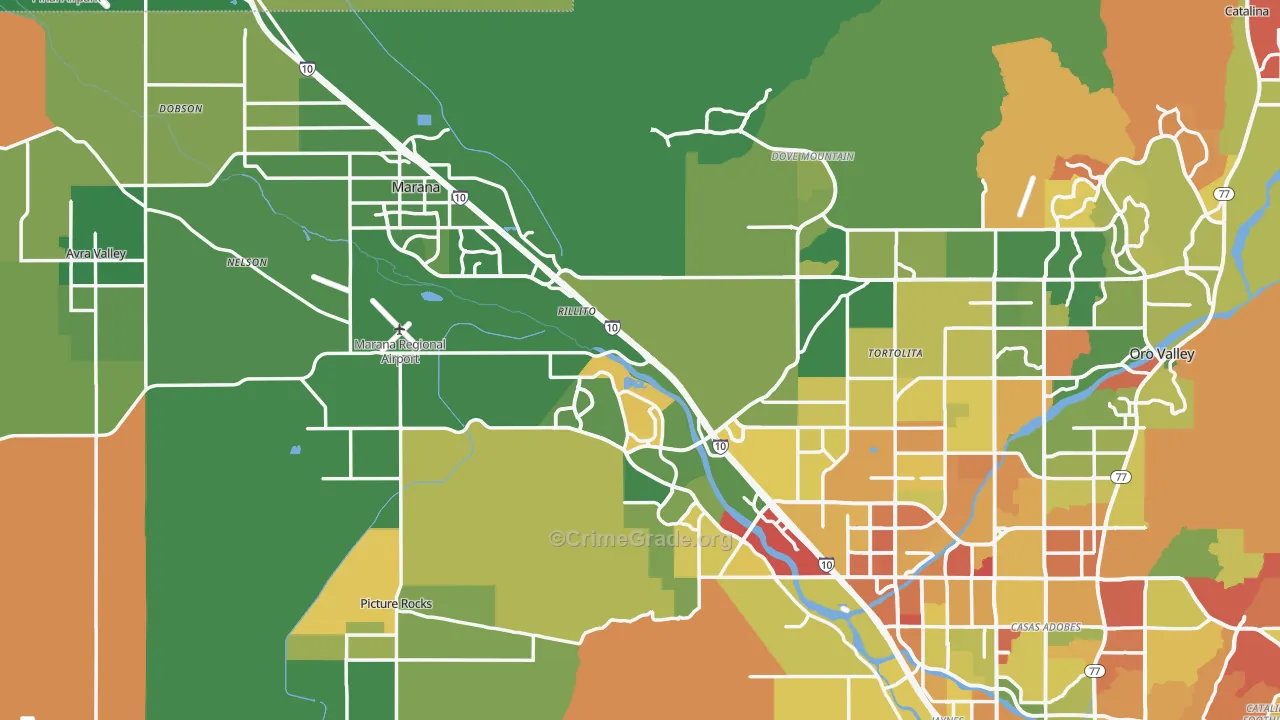 Marana, AZ Map of Drug-Related Crime Rates