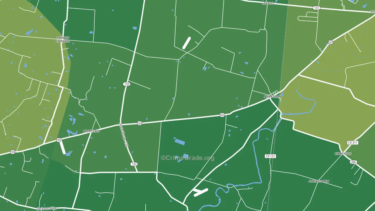 Marathon, OH Map of Drug-Related Crime Rates