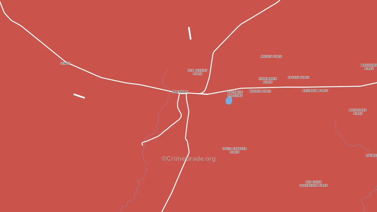 Marathon, TX Map of Drug-Related Crime Rates