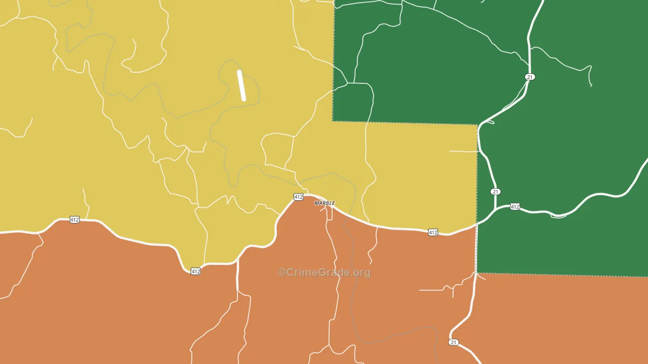 Marble, AR Map of Drug-Related Crime Rates