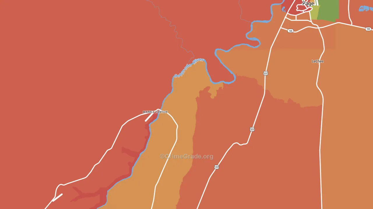 Marble Canyon, AZ Map of Drug-Related Crime Rates