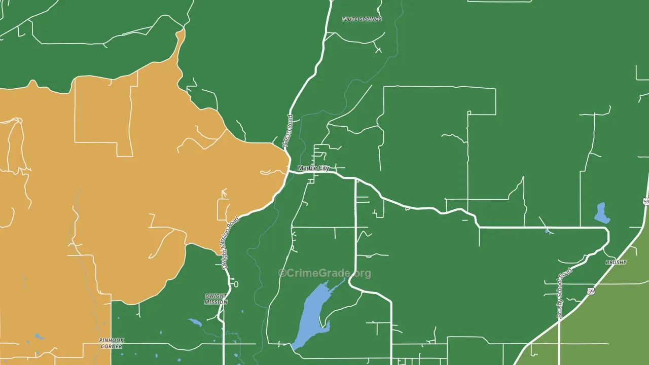 Marble City, OK Map of Drug-Related Crime Rates