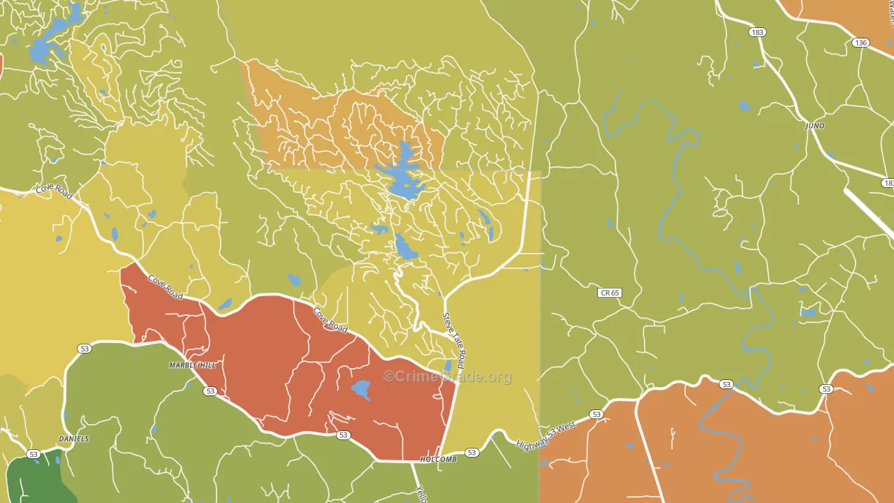 Marble Hill, GA Map of Drug-Related Crime Rates