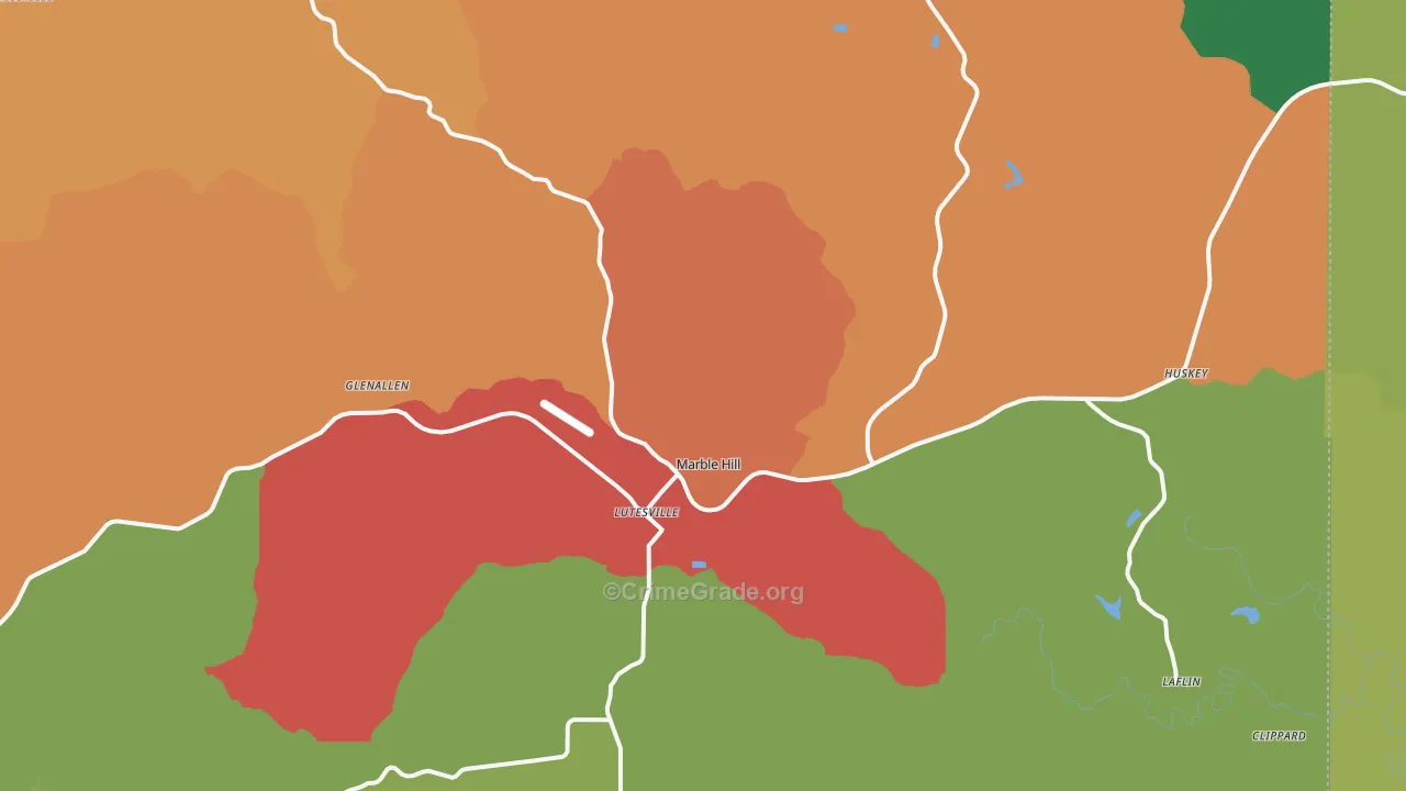 Marble Hill, MO Map of Drug-Related Crime Rates