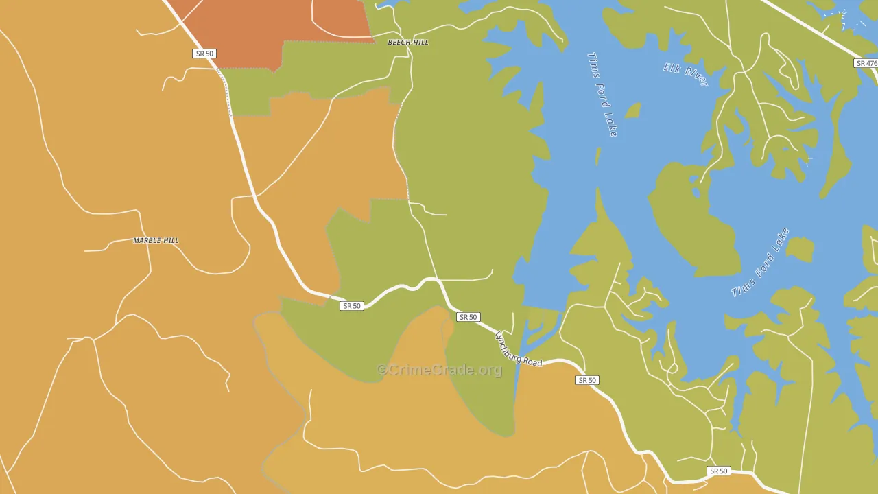 Marble Hill, TN Map of Drug-Related Crime Rates