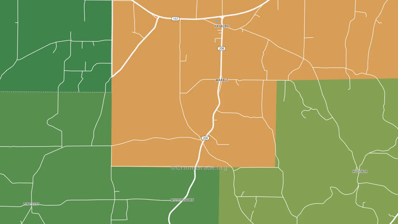Marble, PA Map of Drug-Related Crime Rates