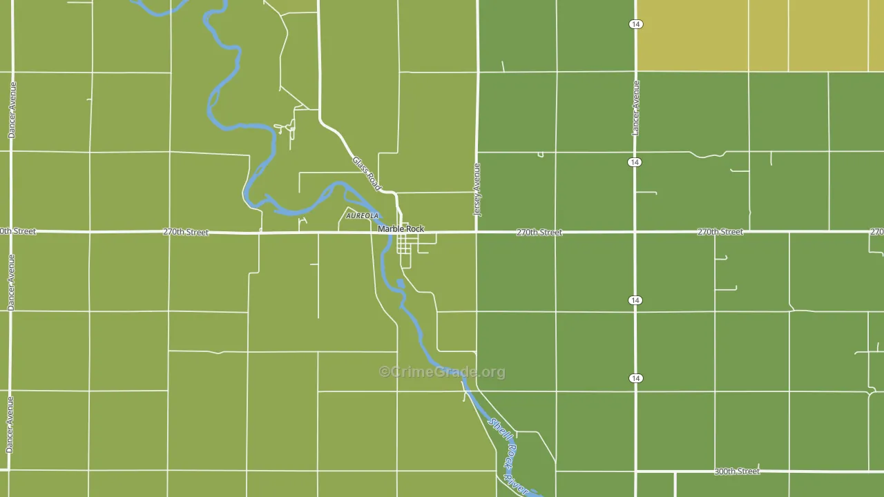 Marble Rock, IA Map of Drug-Related Crime Rates