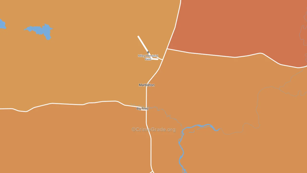 Marbleton, WY Map of Drug-Related Crime Rates