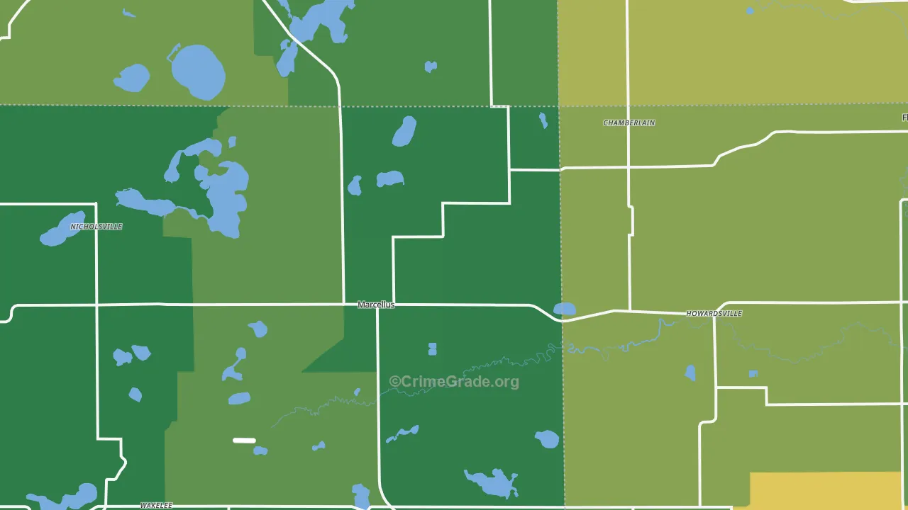 Marcellus, MI Map of Drug-Related Crime Rates
