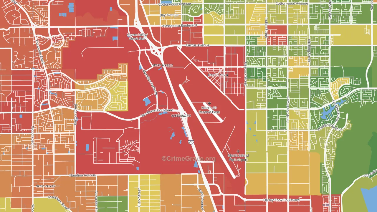 March ARB, CA Map of Drug-Related Crime Rates