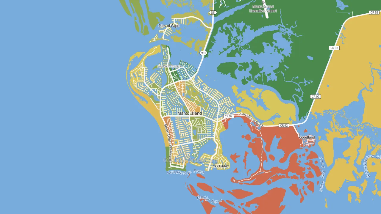 Marco Island, FL Map of Drug-Related Crime Rates