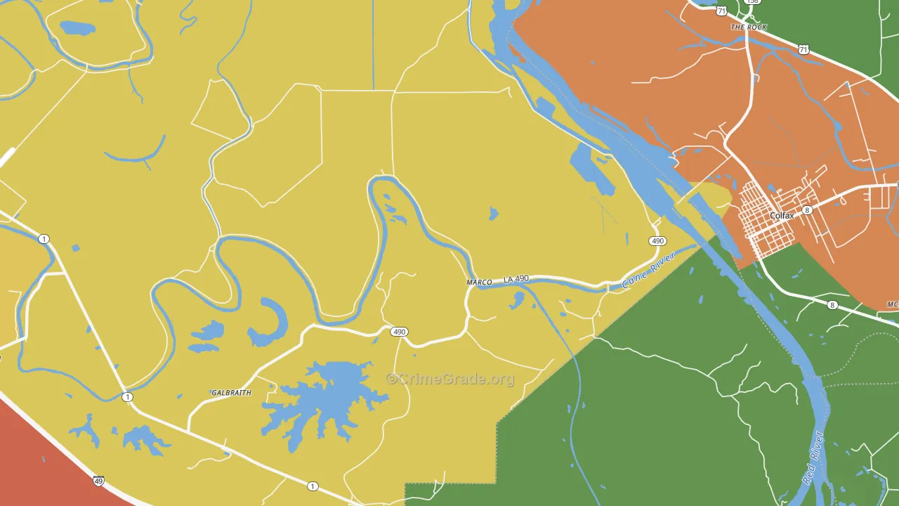 Marco, LA Map of Drug-Related Crime Rates