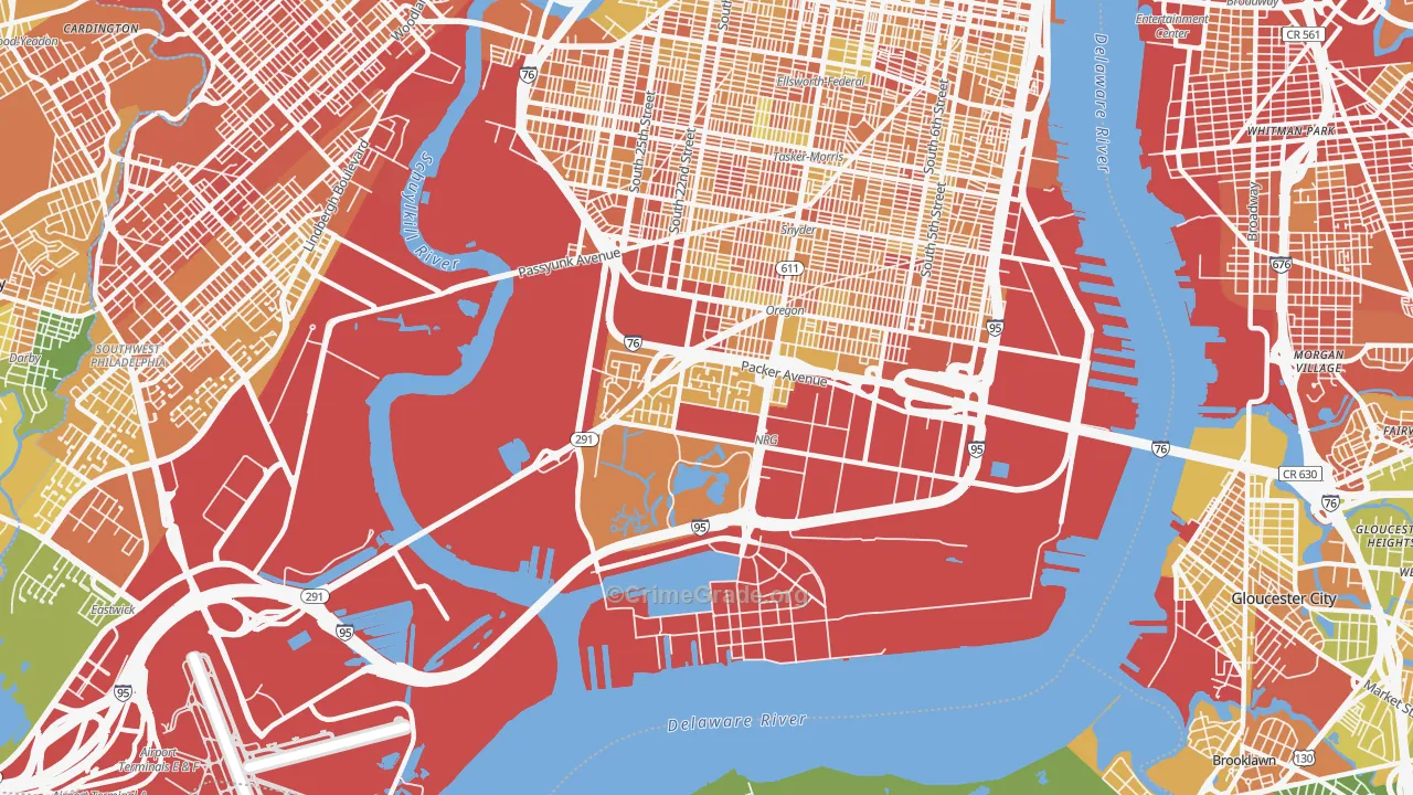 Marconi Plaza-Packer Park, Philadelphia, PA Map of Drug-Related Crime Rates