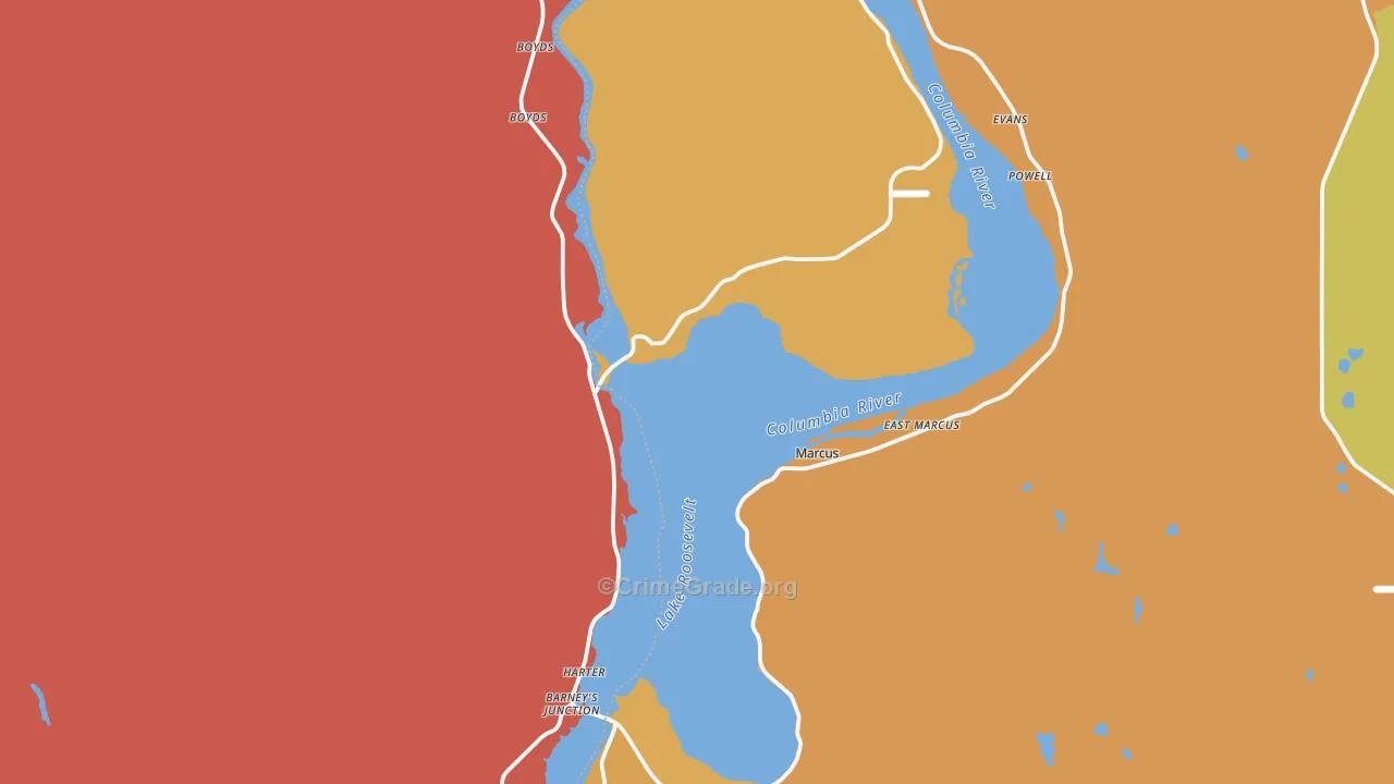 Marcus, WA Map of Drug-Related Crime Rates