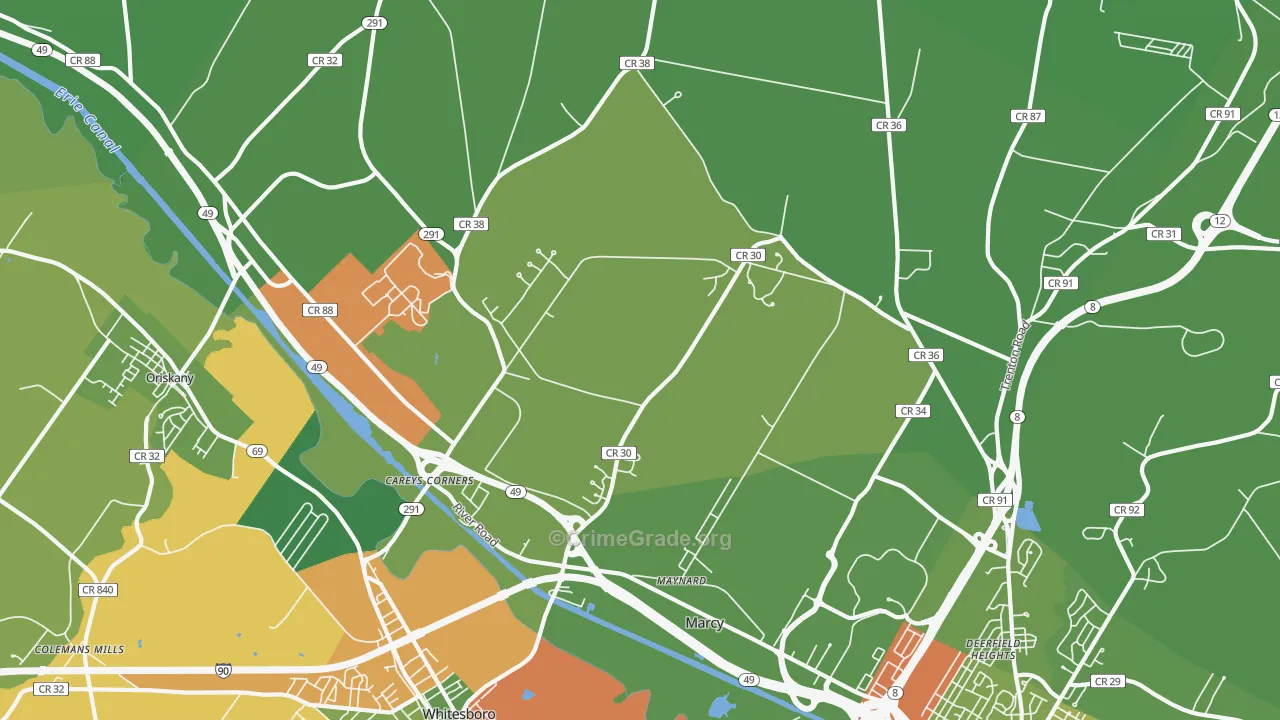 Marcy, NY Map of Drug-Related Crime Rates