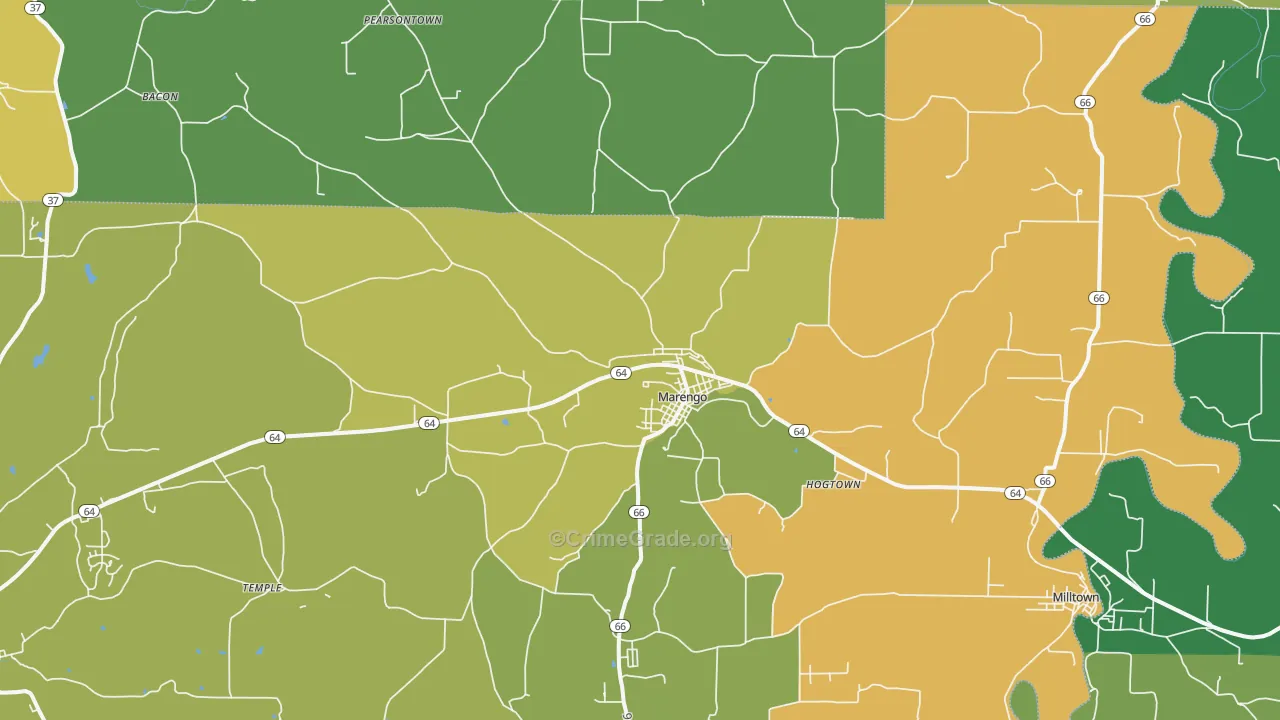 Marengo, IN Map of Drug-Related Crime Rates