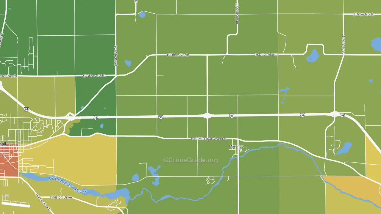 Marengo, MI Map of Drug-Related Crime Rates