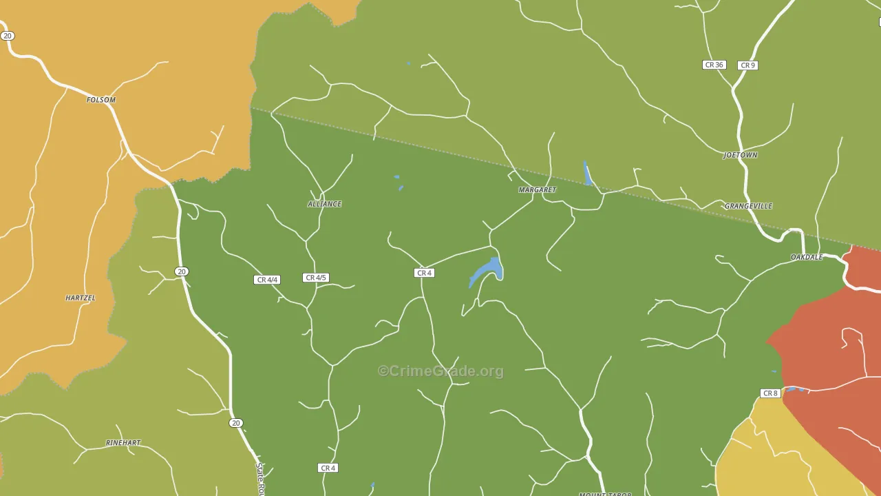 Margaret, WV Map of Drug-Related Crime Rates