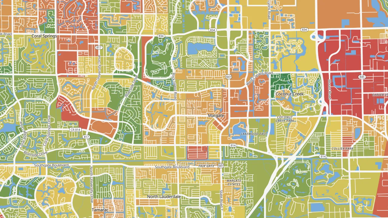 Margate, FL Map of Drug-Related Crime Rates
