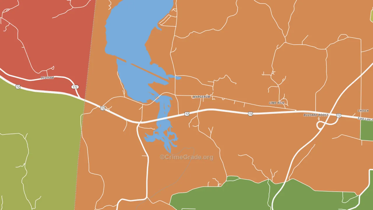 Margerum, AL Map of Drug-Related Crime Rates