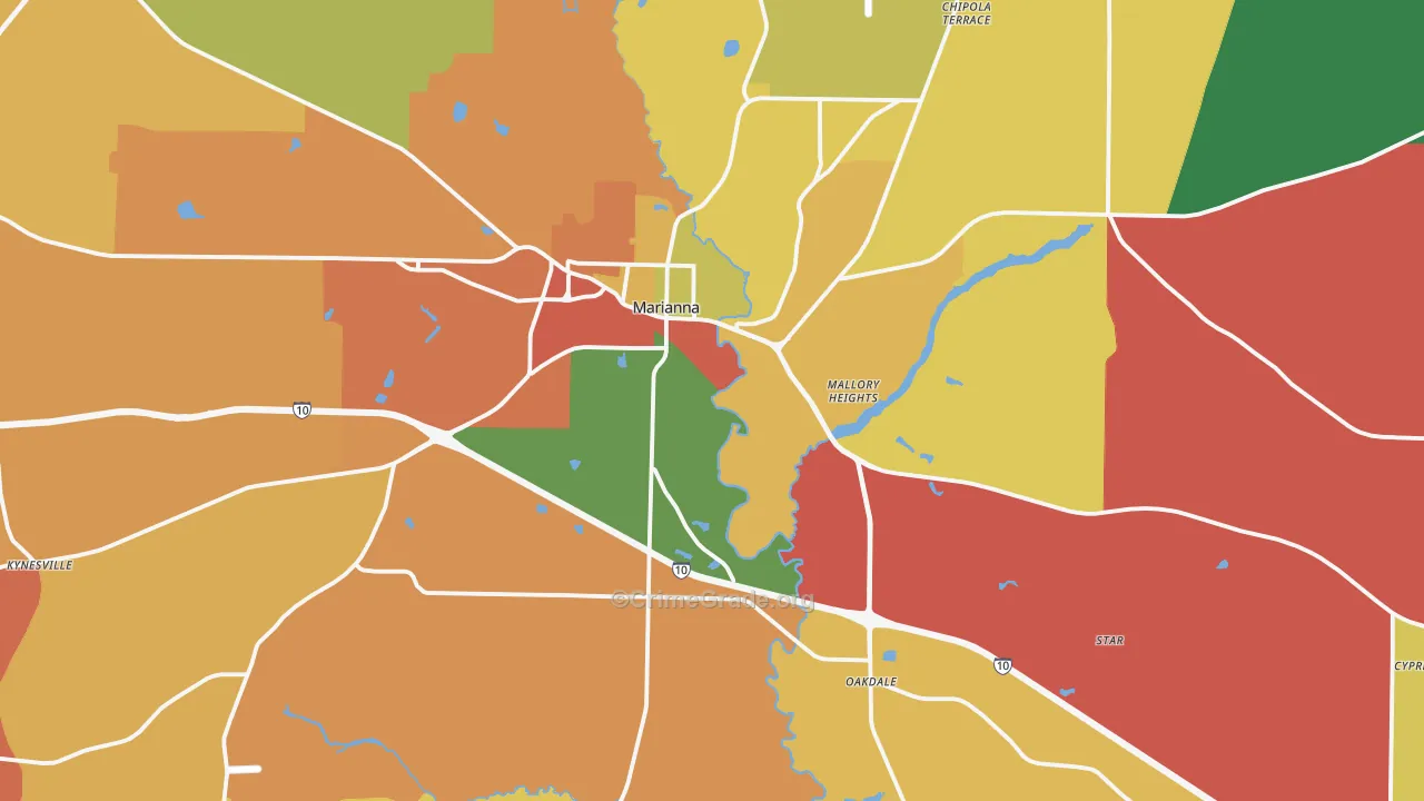 Marianna, FL Map of Drug-Related Crime Rates