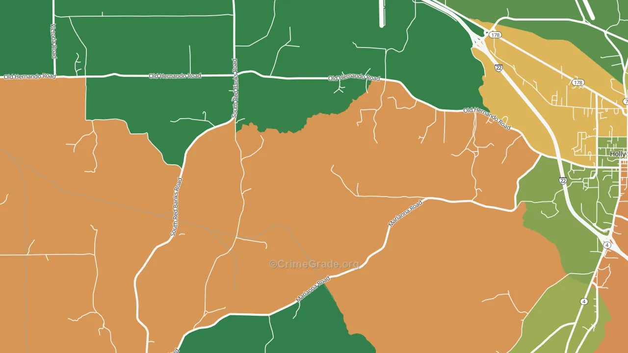 Marianna, MS Map of Drug-Related Crime Rates