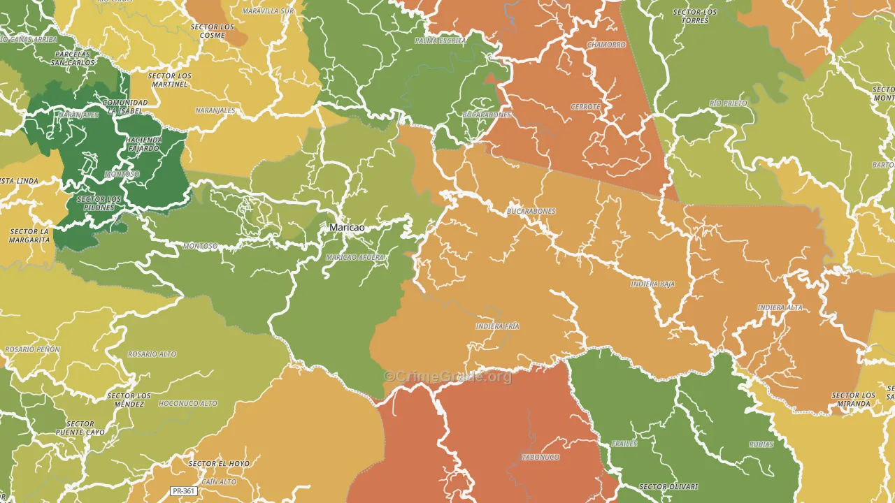 Maricao Municipio, PR Map of Drug-Related Crime Rates
