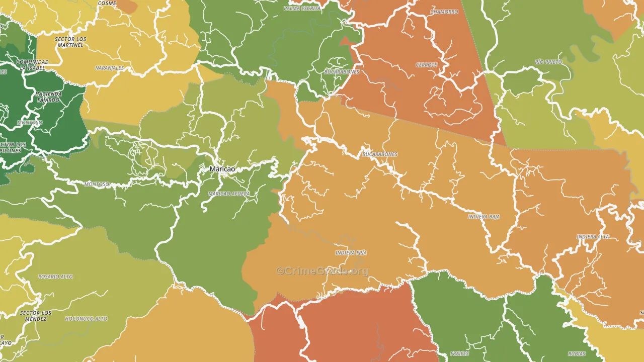 Maricao, PR Map of Drug-Related Crime Rates