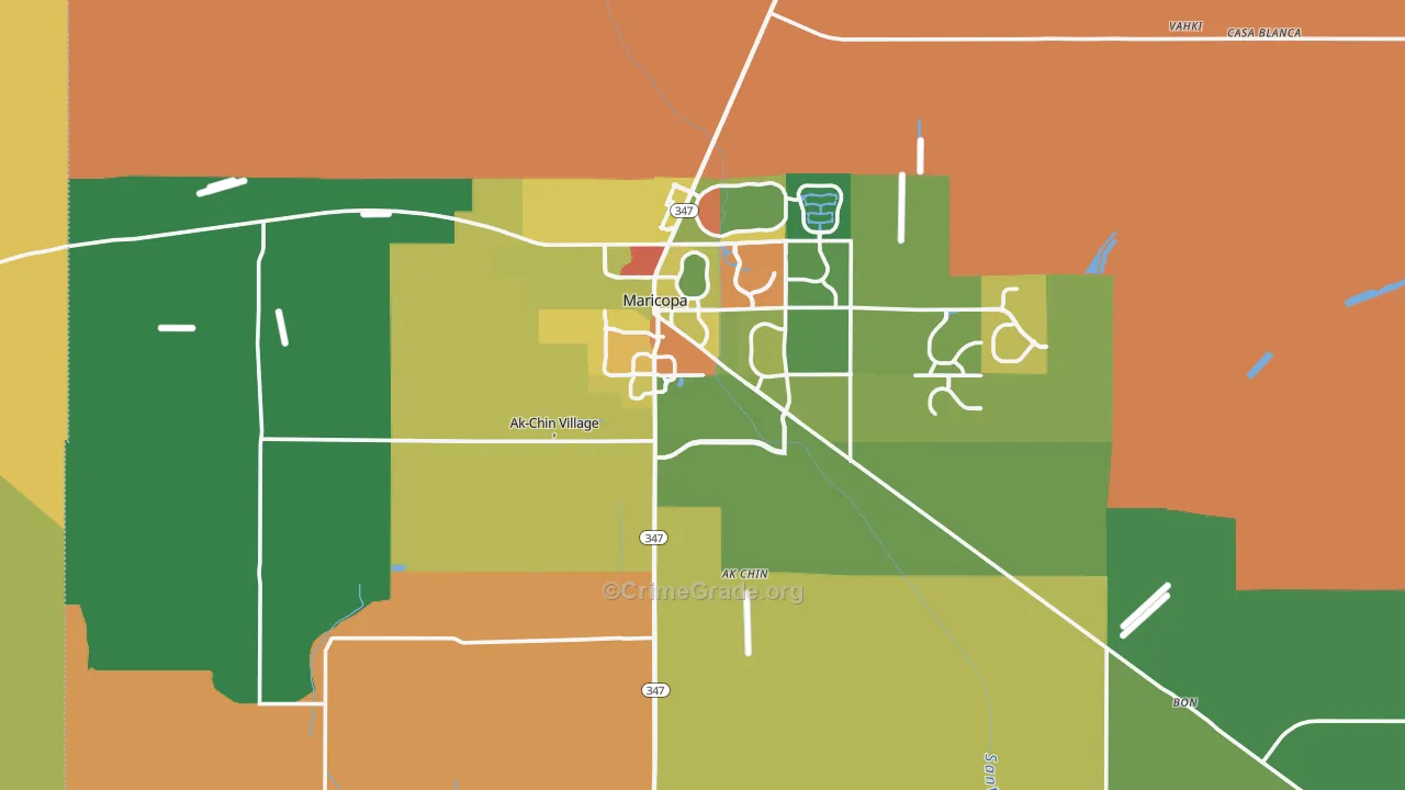 Maricopa, AZ Map of Drug-Related Crime Rates