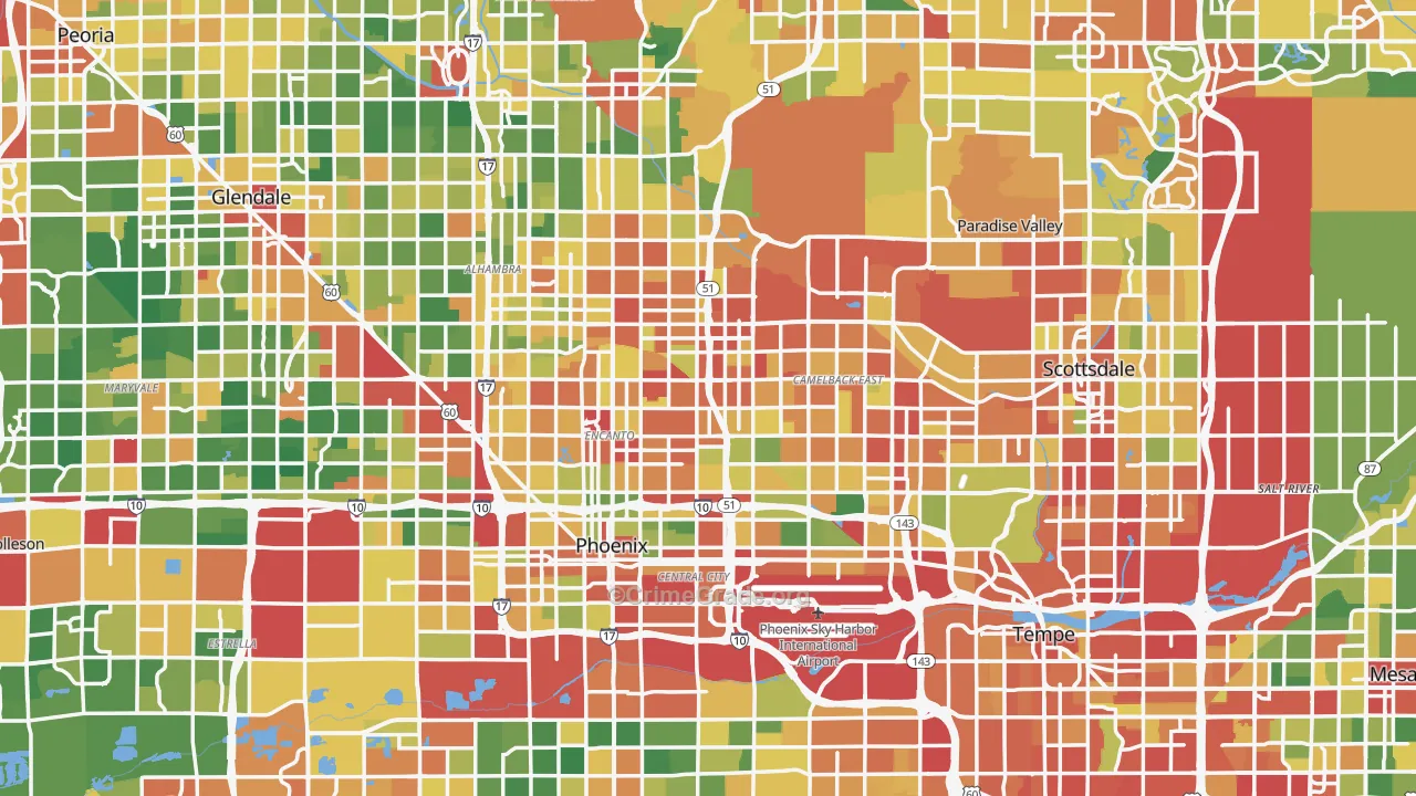 Maricopa County, AZ Map of Drug-Related Crime Rates