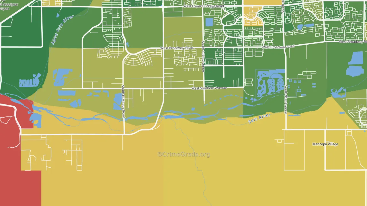 Maricopa Village, AZ Map of Drug-Related Crime Rates