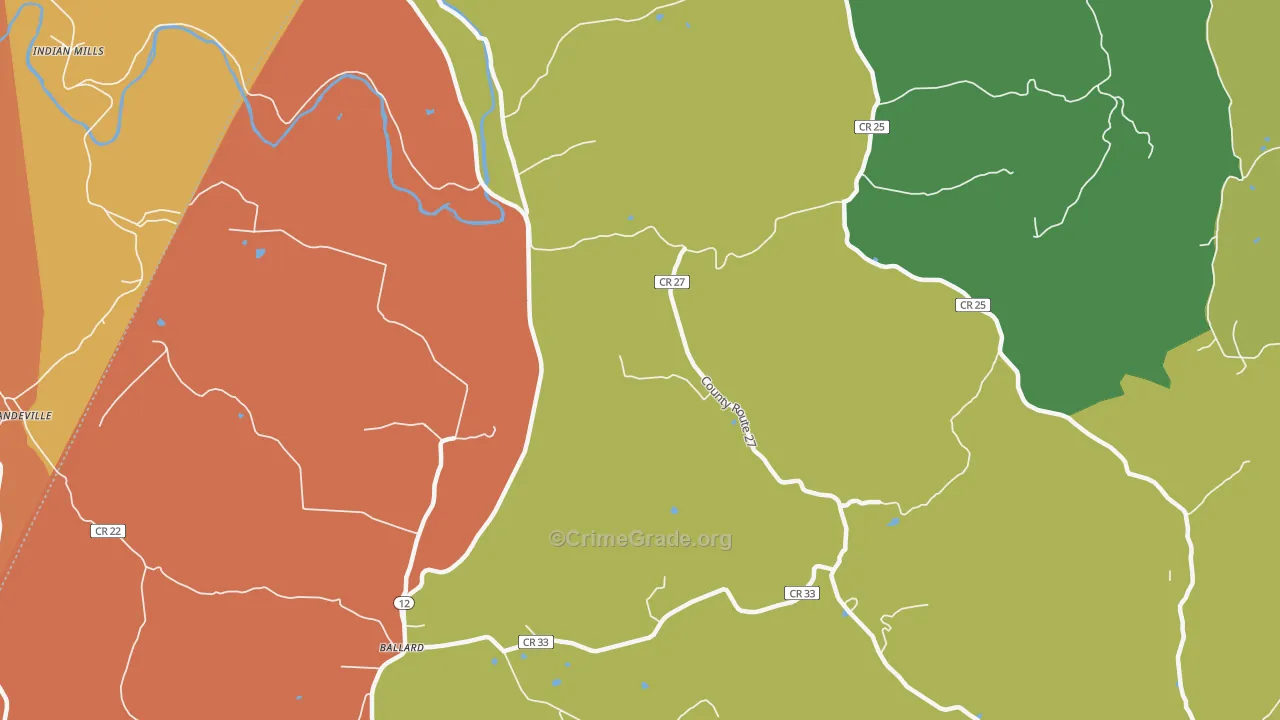 Marie, WV Map of Drug-Related Crime Rates